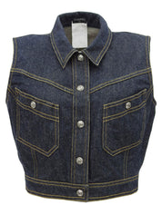 デニムCCマークボタンベスト ブルー