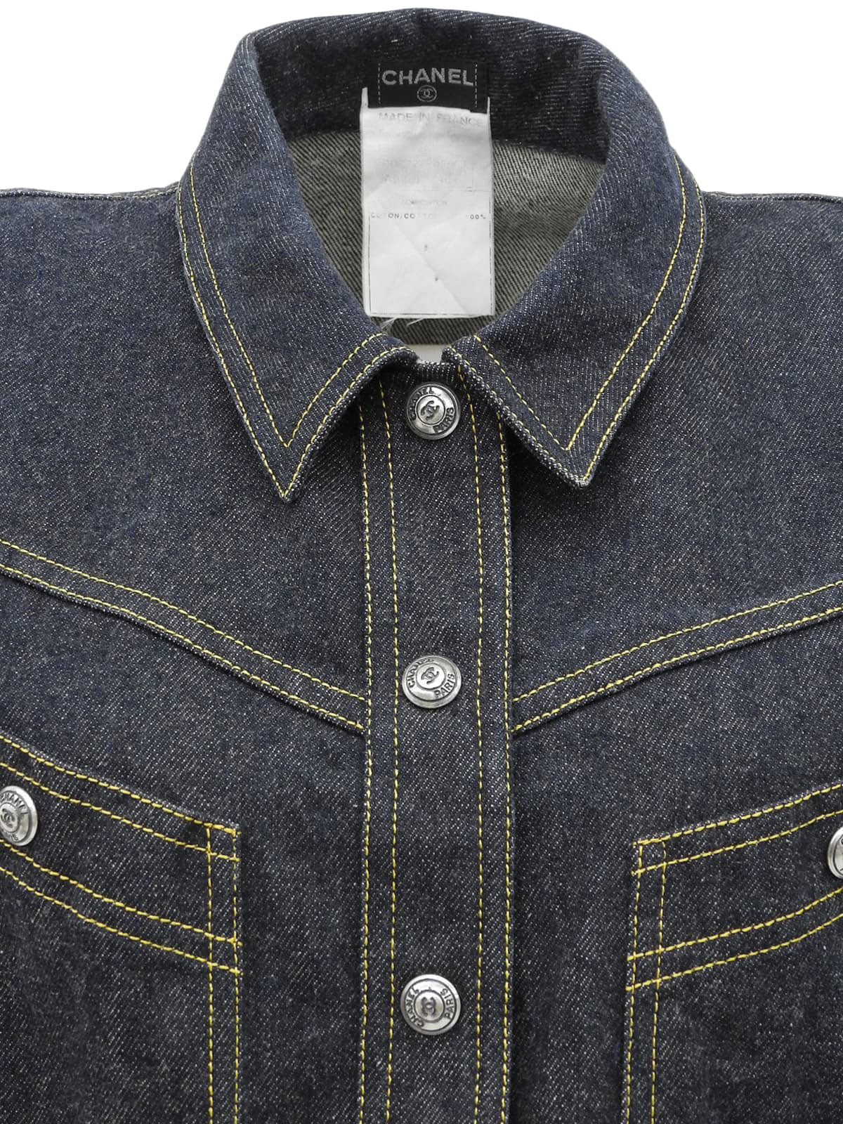 デニムCCマークボタンベスト ブルー