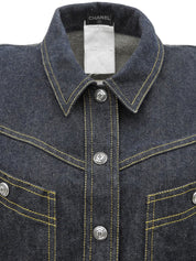 デニムCCマークボタンベスト ブルー