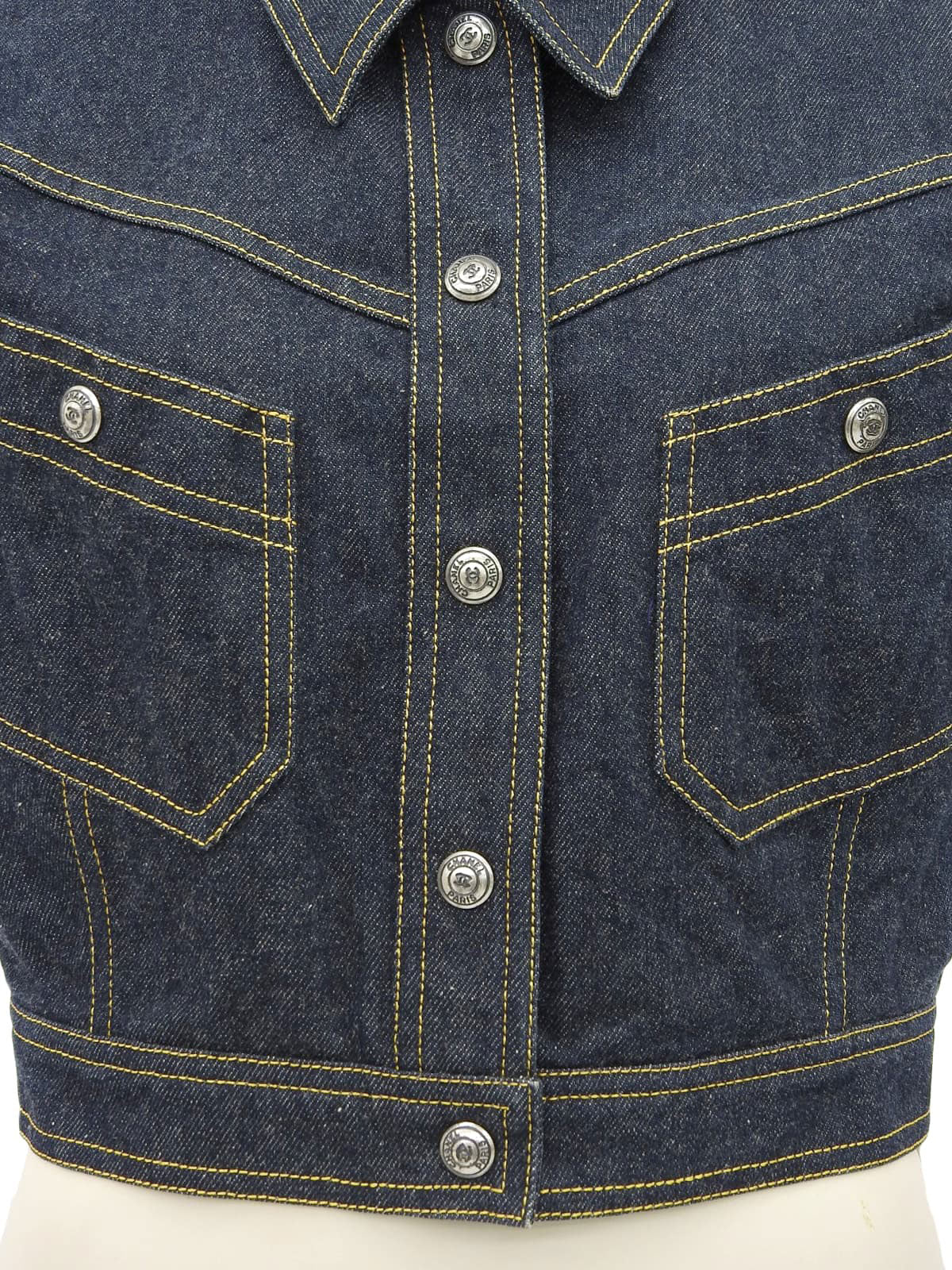 デニムCCマークボタンベスト ブルー