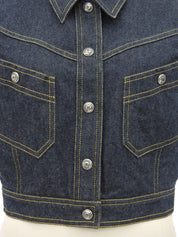 デニムCCマークボタンベスト ブルー