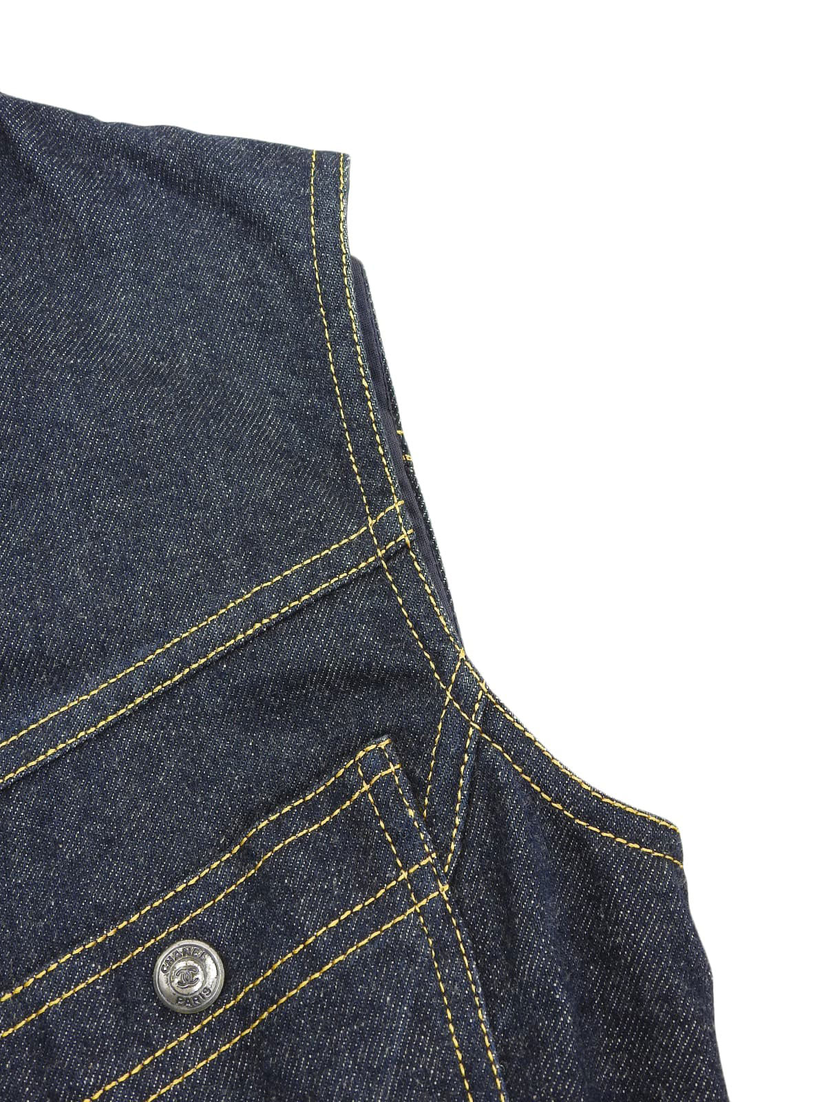 デニムCCマークボタンベスト ブルー