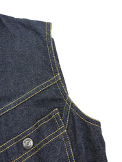 デニムCCマークボタンベスト ブルー