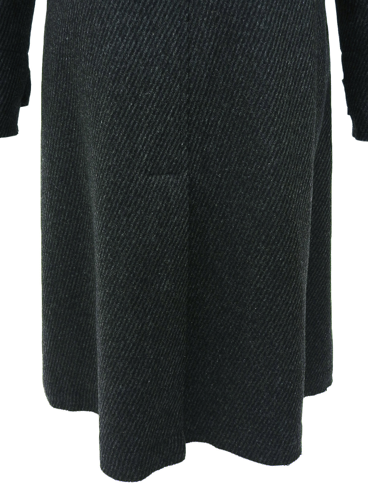 Wool logo button trench coat in charcoal gray