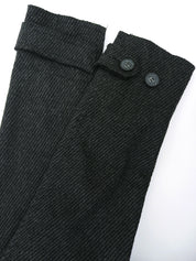 Wool logo button trench coat in charcoal gray