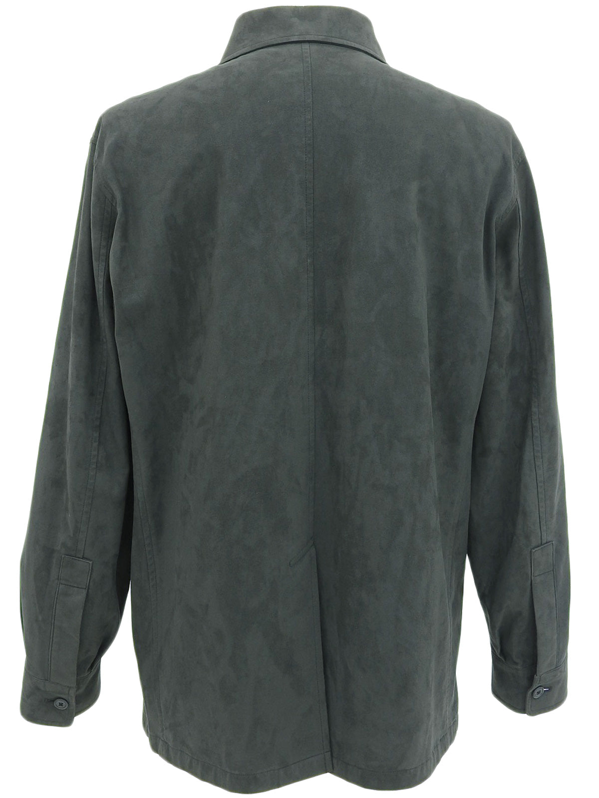 ロゴボタンスエードシャツ グレー