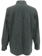 ロゴボタンスエードシャツ グレー