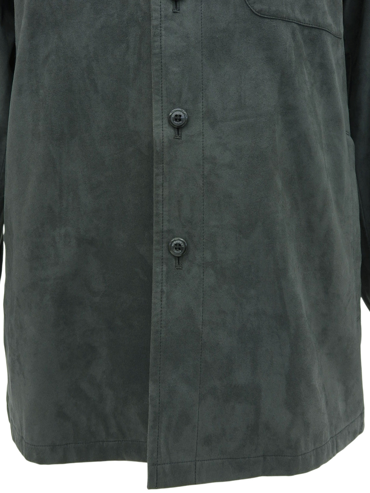 ロゴボタンスエードシャツ グレー