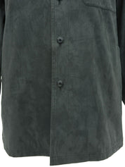 ロゴボタンスエードシャツ グレー