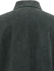 ロゴボタンスエードシャツ グレー