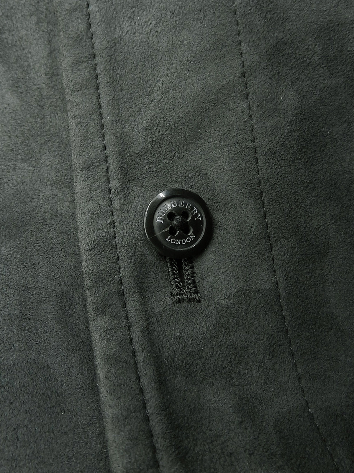 ロゴボタンスエードシャツ グレー