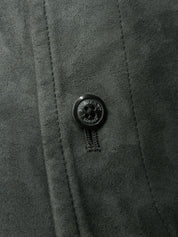 ロゴボタンスエードシャツ グレー