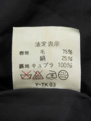 ウールチェックパターンロゴボタンジャケット ベージュ/ブラック