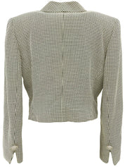 ウールチェックパターンロゴボタンジャケット ベージュ/ブラック