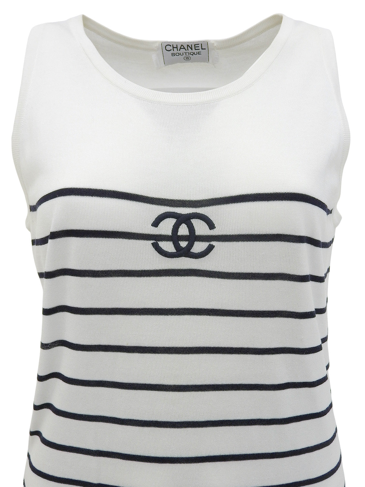 CCマークボーダーノースリーブトップス