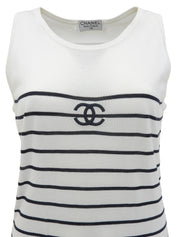 CCマークボーダーノースリーブトップス