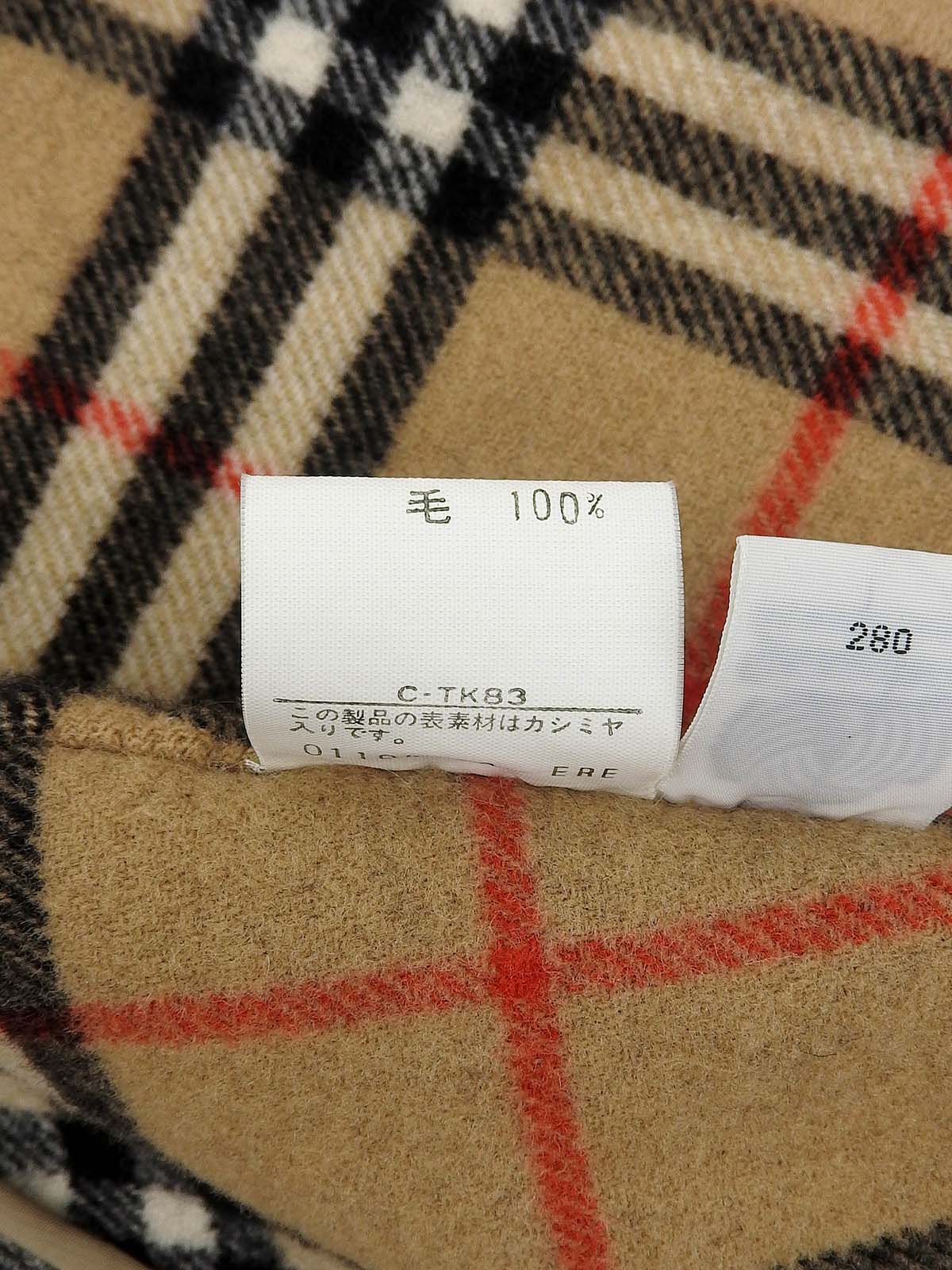 ウールノバチェックライニングロングコート ブラック/ベージュ