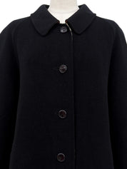 ウールノバチェックライニングロングコート ブラック/ベージュ