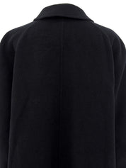 ウールノバチェックライニングロングコート ブラック/ベージュ