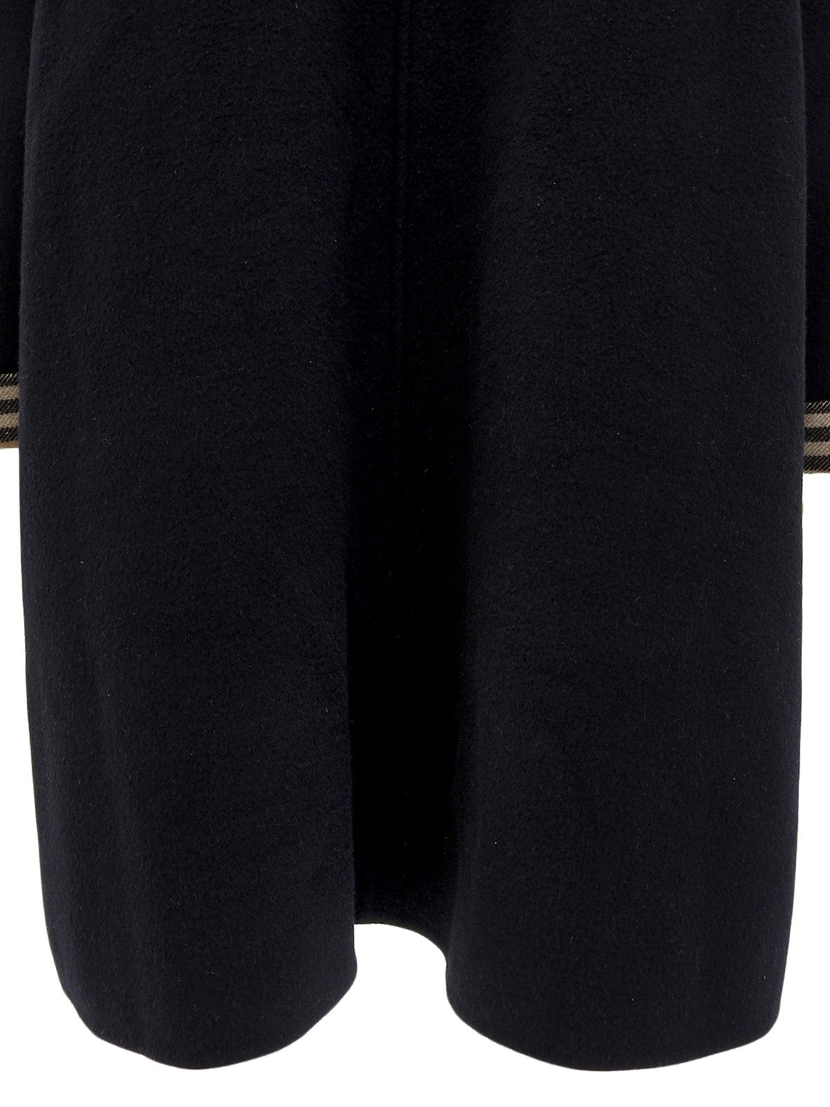 ウールノバチェックライニングロングコート ブラック/ベージュ