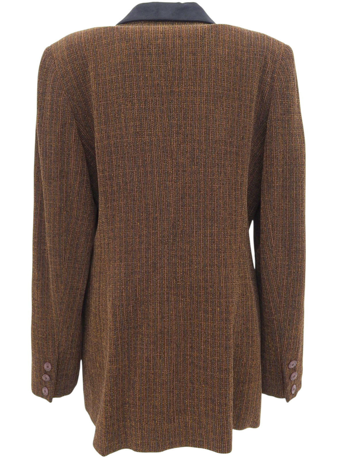 ツイードロゴボタンジャケット ブラウン/ブラック