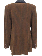 ツイードロゴボタンジャケット ブラウン/ブラック