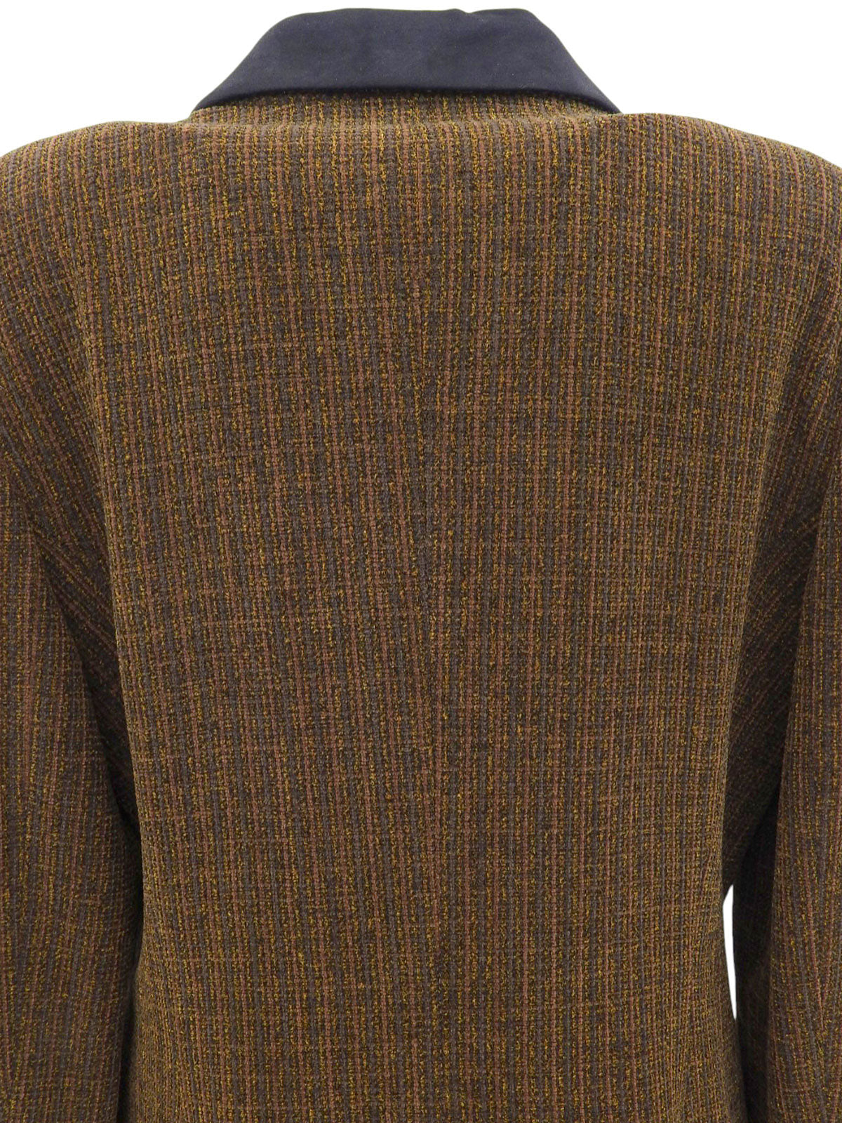 ツイードロゴボタンジャケット ブラウン/ブラック