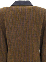 ツイードロゴボタンジャケット ブラウン/ブラック