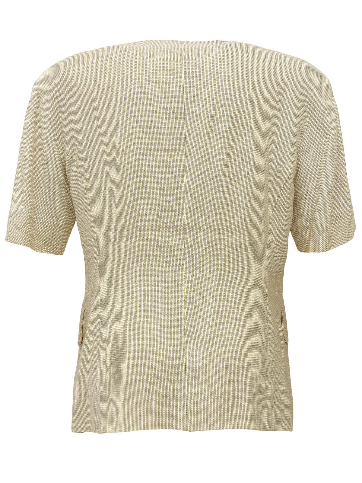 Beige Linen Short Sleeve Jacket