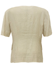 Beige Linen Short Sleeve Jacket