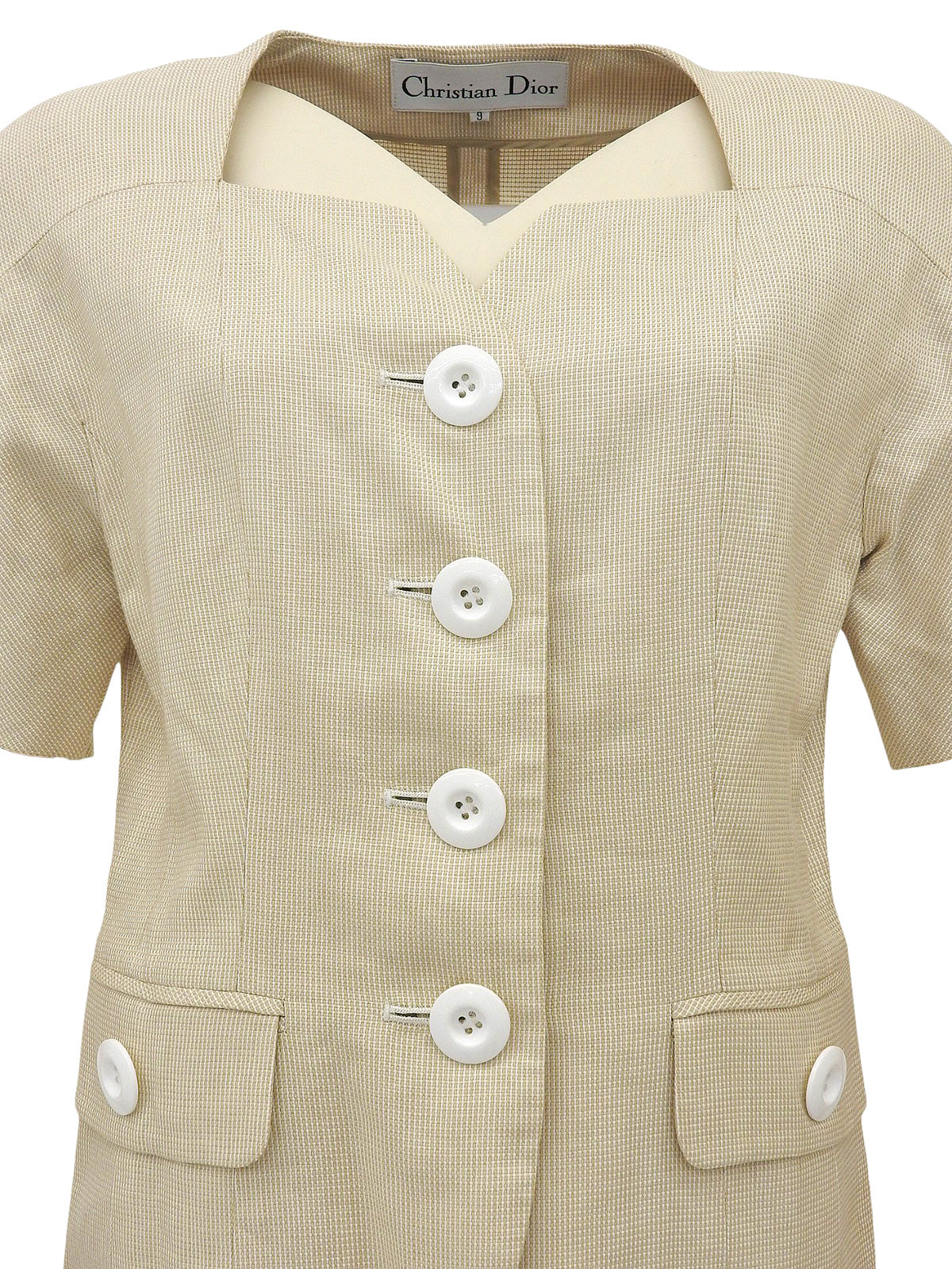 Beige Linen Short Sleeve Jacket