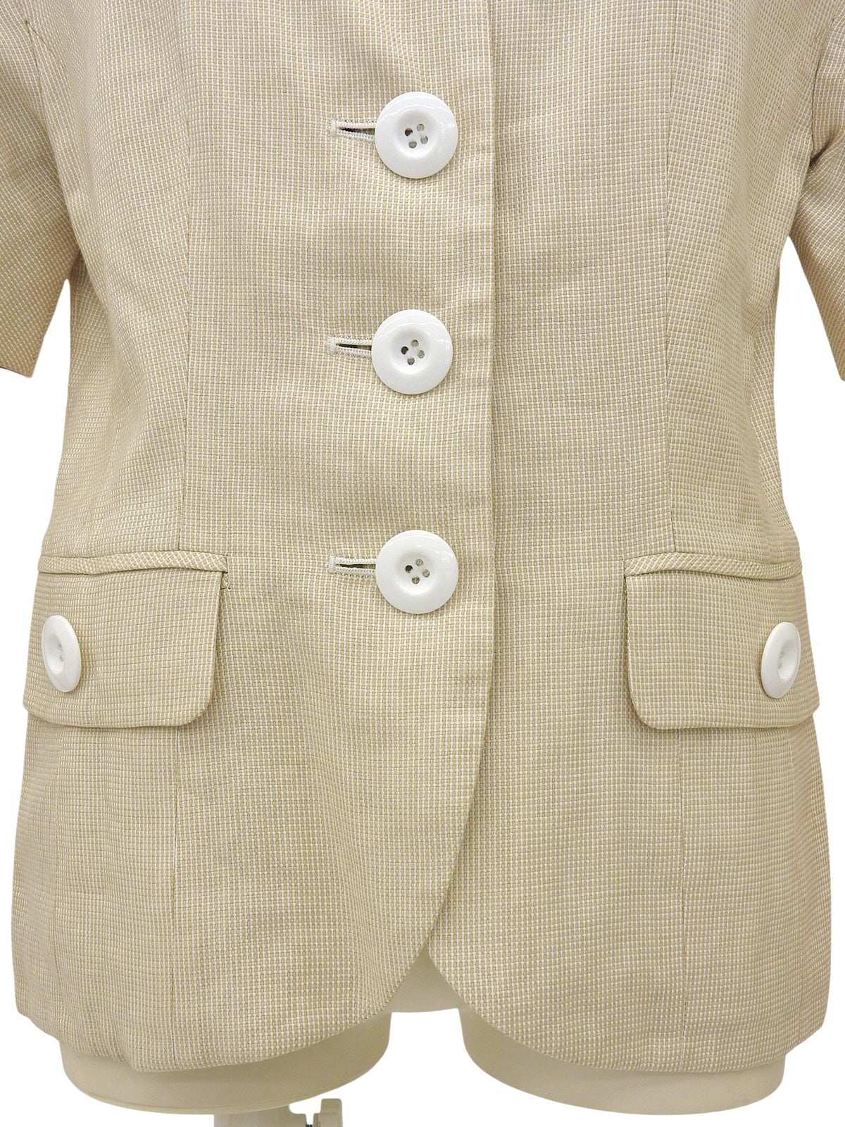 Beige Linen Short Sleeve Jacket