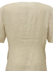 Beige Linen Short Sleeve Jacket