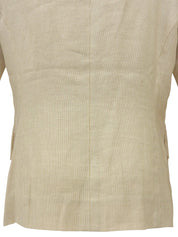 Beige Linen Short Sleeve Jacket