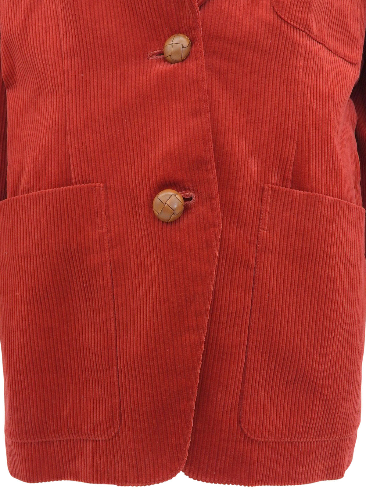 コーデュロイスエードコンビジャケット　レッド