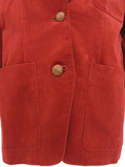 コーデュロイスエードコンビジャケット　レッド