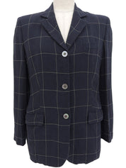 Navy Check Pattern Jacket