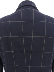 Navy Check Pattern Jacket