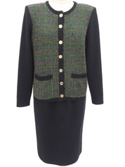 ウールロゴボタンセットアップ グリーン/ブラック/マルチ