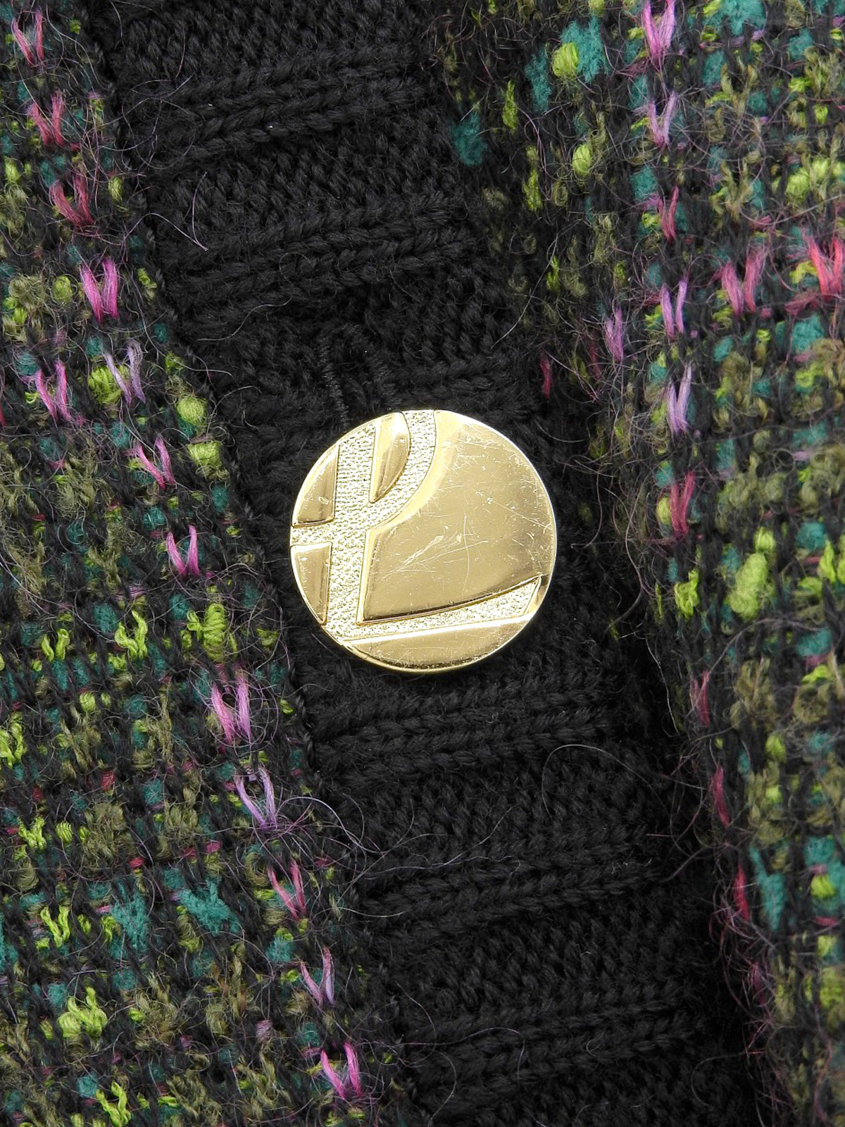 ウールロゴボタンセットアップ グリーン/ブラック/マルチ