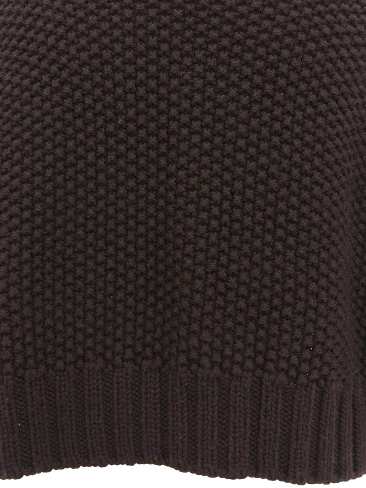 ウールハイネックニットポンチョ　ブラウン