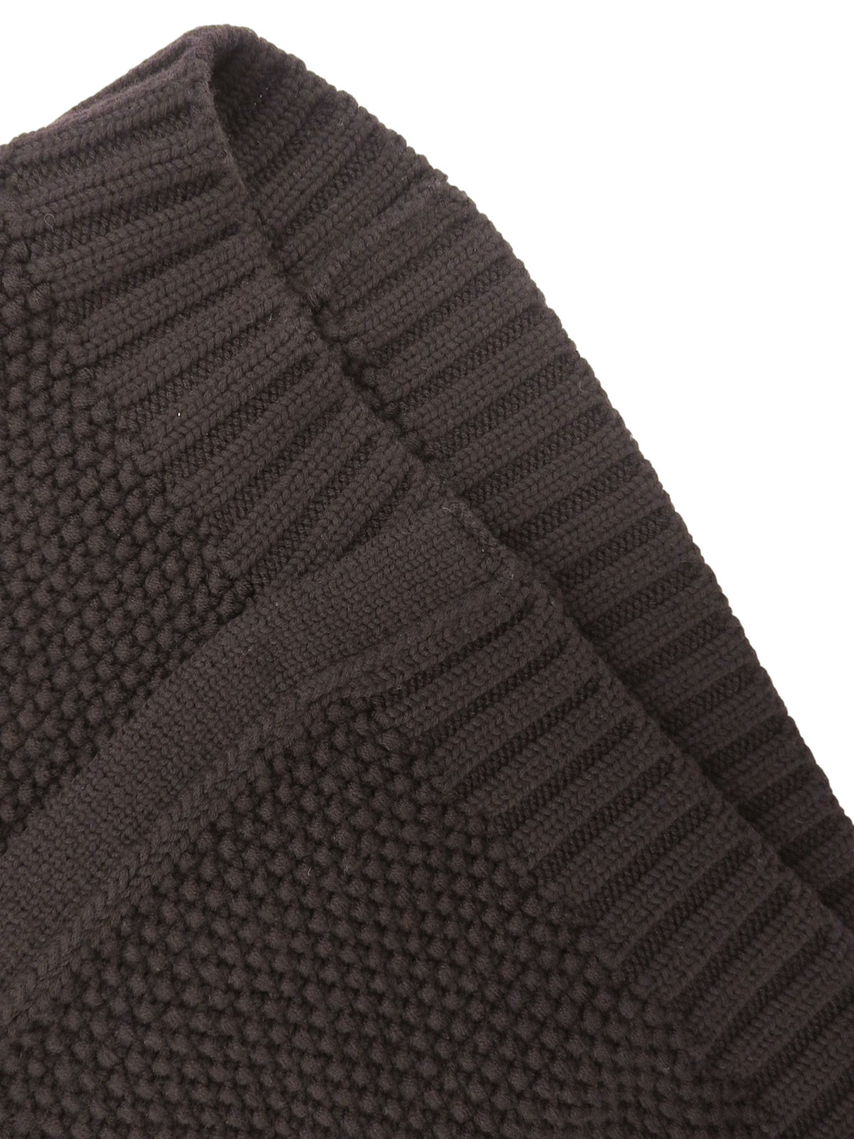 ウールハイネックニットポンチョ　ブラウン