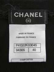 ロゴレースVネック半袖トップス ブラック