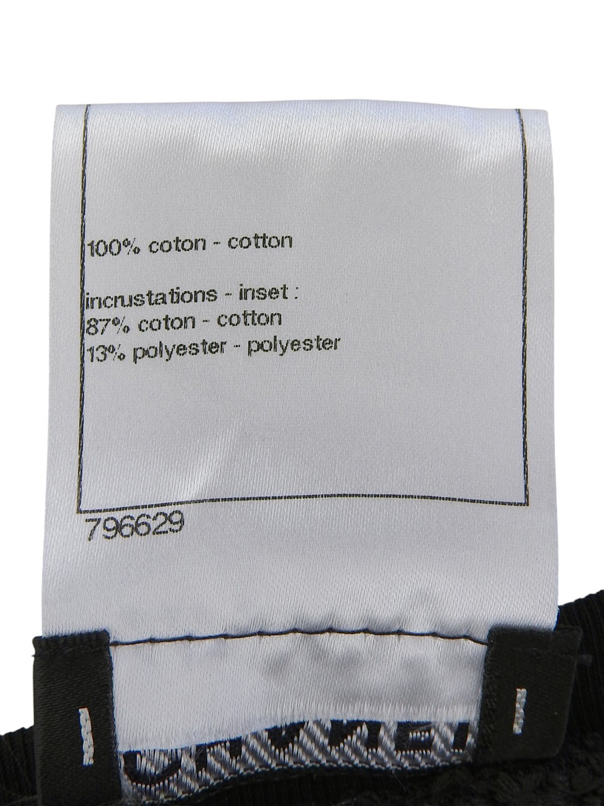 ロゴレースVネック半袖トップス ブラック