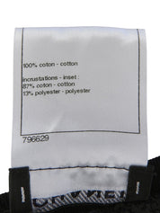 ロゴレースVネック半袖トップス ブラック