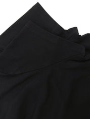 ロゴレースVネック半袖トップス ブラック