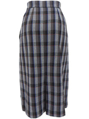 ウールチェックパターンプリーツスカート グレー