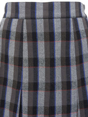 ウールチェックパターンプリーツスカート グレー