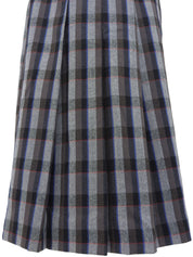 ウールチェックパターンプリーツスカート グレー