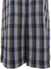 ウールチェックパターンプリーツスカート グレー